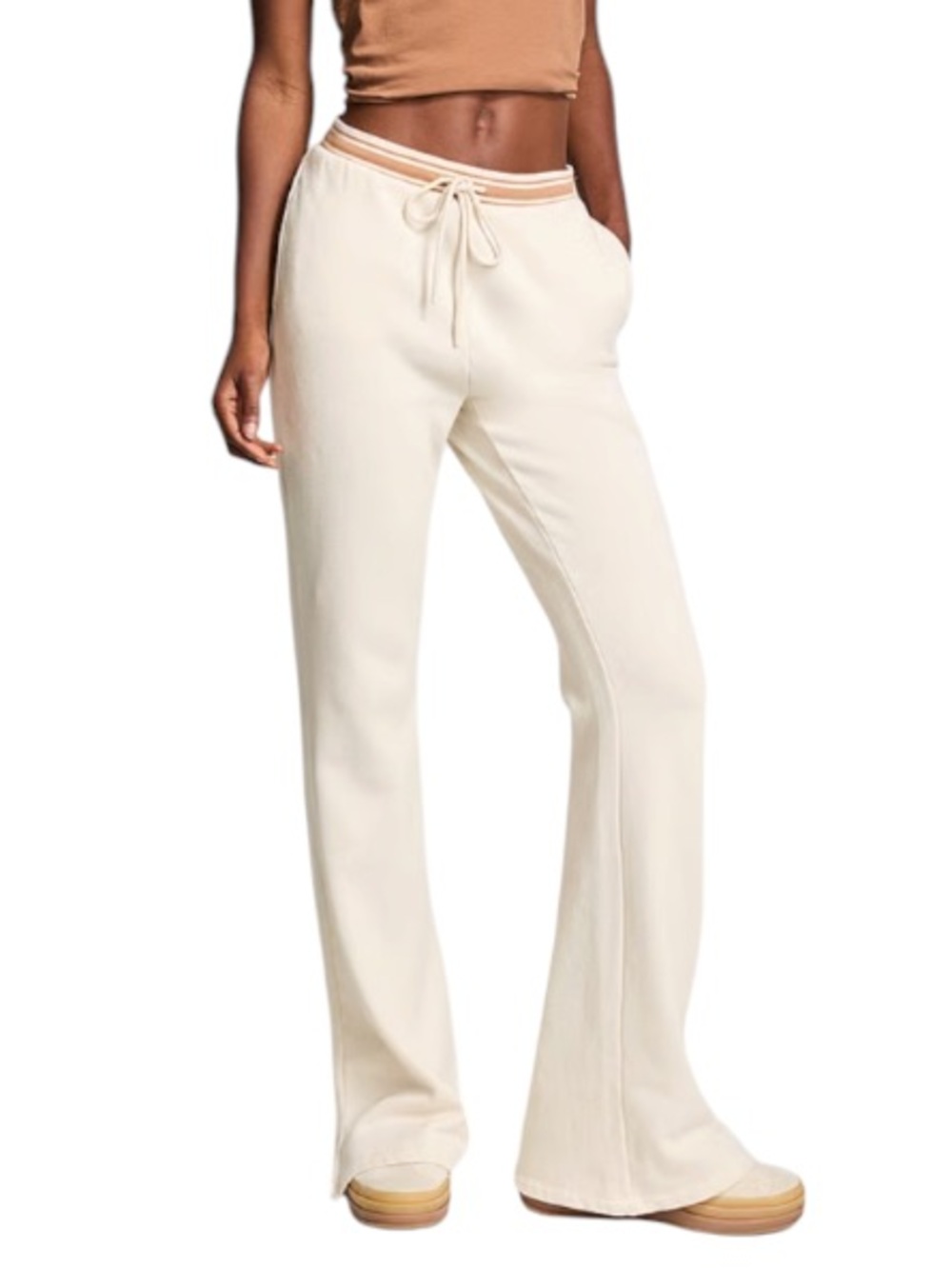 PINK Campus Fleece Split Hem Flare Sweatpants